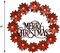 16” Metal Christmas Wreath for Front Door, Poinsettias Handcrafted Holiday Xmas Door Wreaths Clearance Porch Decorations